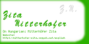 zita mitterhofer business card